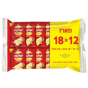 תפוצ'יפס מיני טבעי 18 גר' 1/12 (9 מארזים בקרטון)$