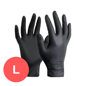 כפפות שחורות ניטריל 1/100 לארג' (10)