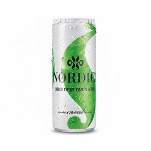 24 פחיות נורדיק סודה תפוח נענע 250 מ"ל