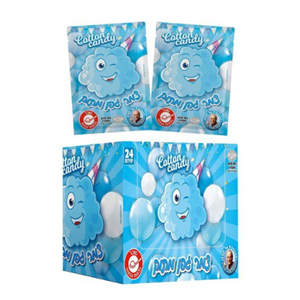 צמר גפן מתוק כחול בטעם פטל - 24 יחידות