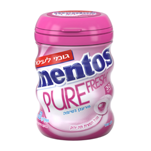 מסטיק מנטוס פיור פרש פירות מנטה ורוד – 6 יח' במארז, 4 מארזים בקרטון