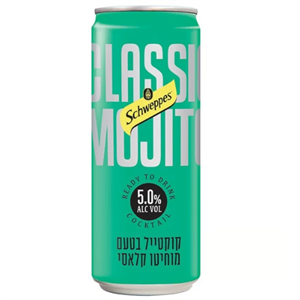 24 פחיות שוופס אלכוהול קוקטייל מוחיטו קלאסי 330 מ"ל