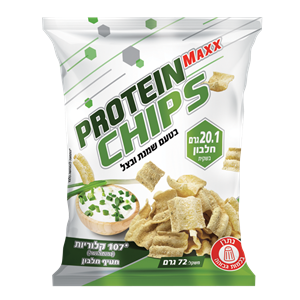 חטיף צ'יפס חלבון בטעם שמנת בצל 72 גרם