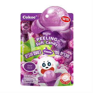 סוכריות גומי מתקלף בטעם ענבים - 75 גרם 