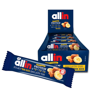 חטיף פרוטאין אול-אין אקסטרה קרים בננה טופי 1/24(60 גרם)