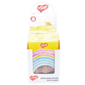 שטיחים בטעמי פירות צבעוני 100 גרם  - 12 יחידות