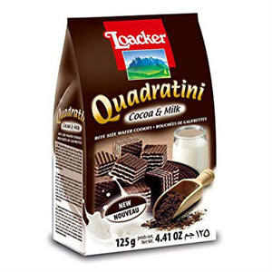 לואקר וופלים בטעם שוקו חלב 125 גרם