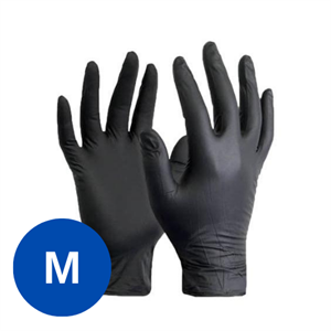 כפפות שחורות ניטריל 1/100 מדיום (10)