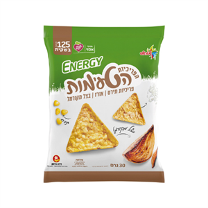 אנרג'י פריכיות משולשות בצל מקורמל 30 גרם