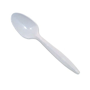 כף פלסטיק פשוטה לבנה 100 יחידות